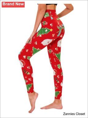 🎄 High Waisted Leggings Tummy Control Yoga Pants with Pockets
